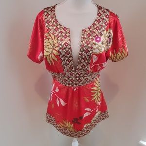 EUC Forever 21 Boho silky tunic sz M